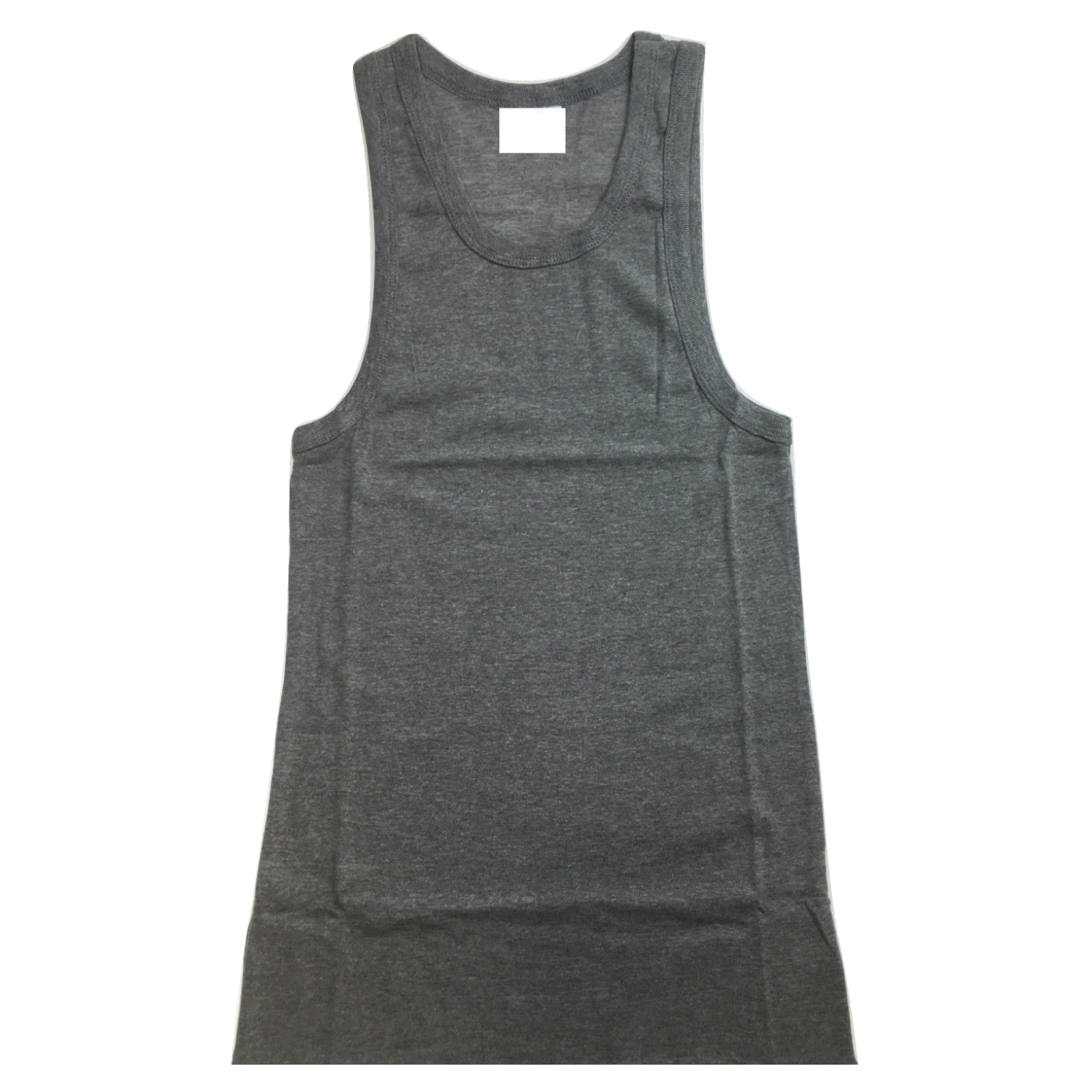 Mens PLAIN SINGLET 100% Cotton Blank Slim Tank Top Gym Basic Casual S-3XL - Grey - S V563-PLAINSINGLET-GRY-S