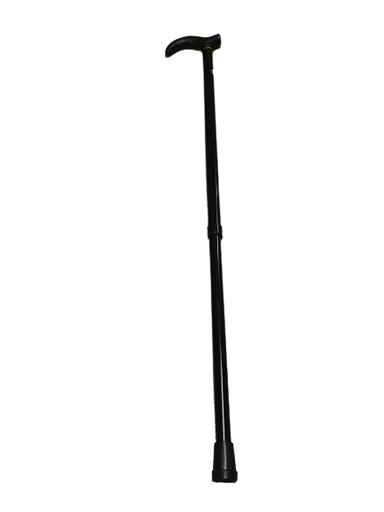 Metal WALKING STICK Travel Extendable Pole Compact Adjustable Lightweight - Black V563-PLAINWALKINGSTICK-BLACK