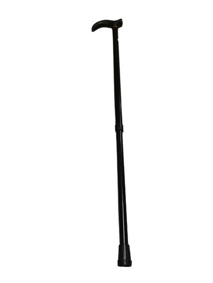 Metal WALKING STICK Travel Extendable Pole Compact Adjustable Lightweight - Black V563-PLAINWALKINGSTICK-BLACK