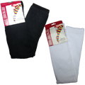 2 Pairs Ladies Over The Knee Socks Plain Black + White High Thigh Long Stockings V563-PLNBLKWHTSOCKS