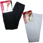 2 Pairs Ladies Over The Knee Socks Plain Black + White High Thigh Long Stockings V563-PLNBLKWHTSOCKS
