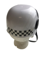 POLICE HAT Plastic Helmet Cap Costume Party w Strap Clear Visor - White V563-POLICEHAT-PLTCHELMET-WHT