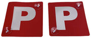 2x RED P PLATES Suction Probationary Car Window Signs for VIC/WA (Victoria & Western Australia) V563-PPLATES-REDWHT