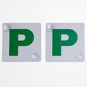 2x GREEN P PLATES Suction Probationary Car Window Signs for NSW (New South Wales) V563-PPLATES-WHTGRN