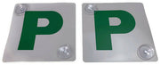 2x GREEN P PLATES Suction Probationary Car Window Signs for NSW (New South Wales) V563-PPLATES-WHTGRN