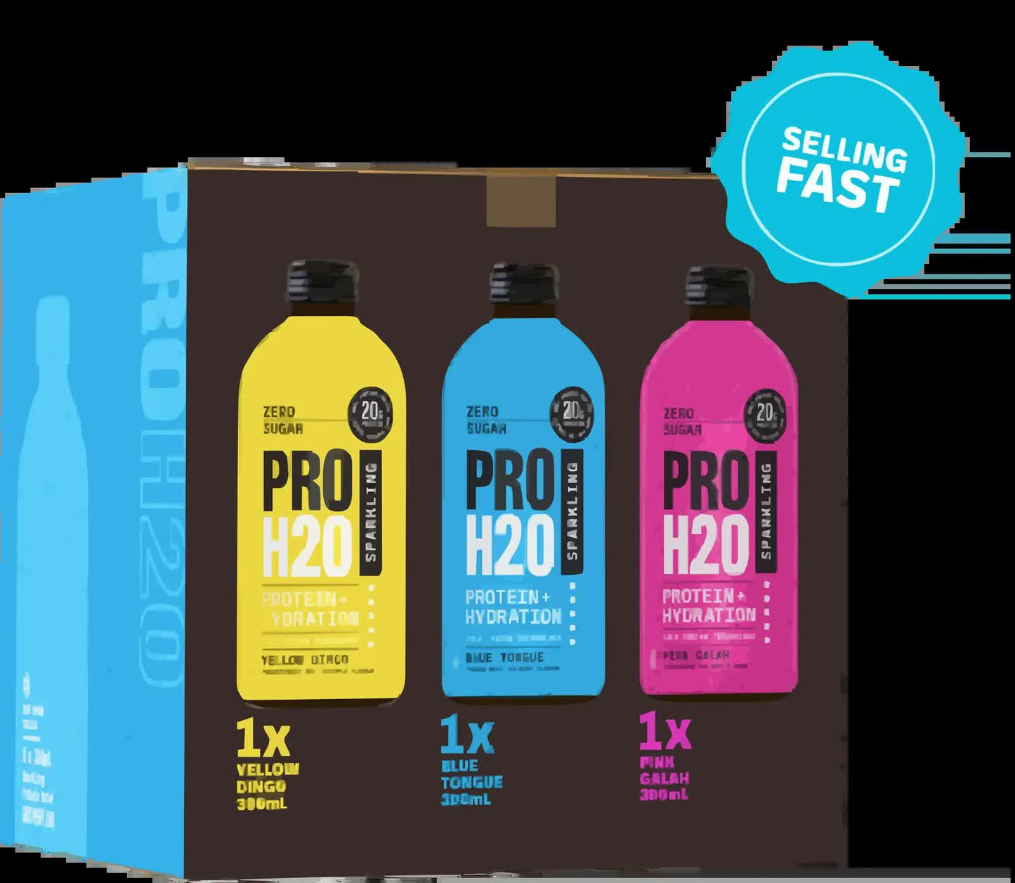 6x PRO H20 Sparkling 20g Protein Hydration Drink Zero Sugar Hydrate Mix Pack V563-PRO-6PACKMIX