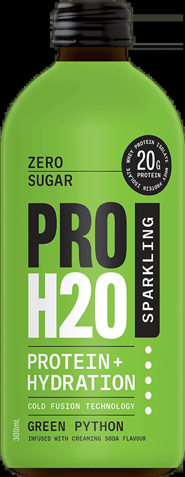 PRO H20 Sparkling 20g Protein Hydration Drink Zero Sugar Hydrate - Green Python V563-PRO-GREEN