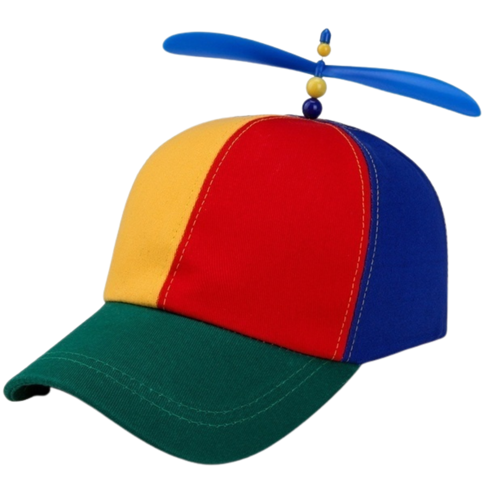 Propeller Helicopter Hat Clown Cap Jester Tweedledee Costume Windmill Snap V563-PROPELLERHAT