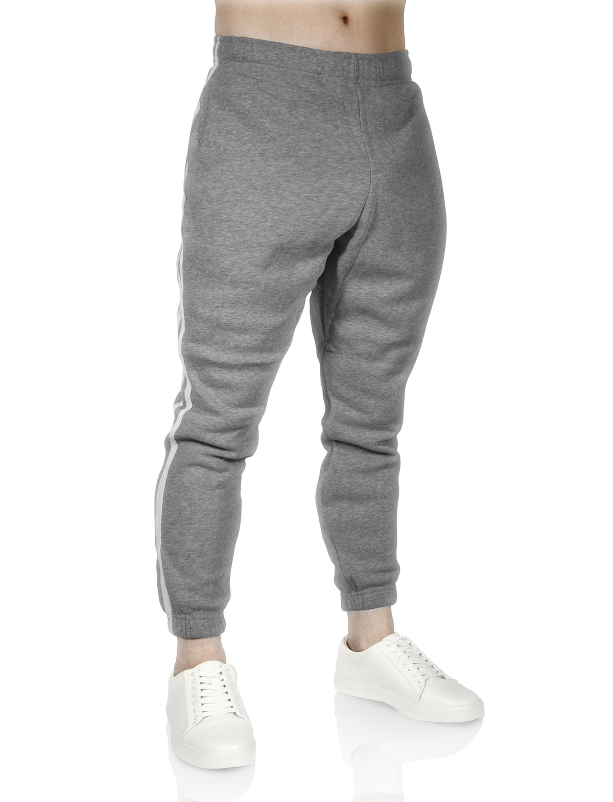 Mens Fleece Track Pants Skinny Joggers Slim Fit Sweatpants Gym - Grey Marle - S V563-PROWEST-GREYMARLE-S