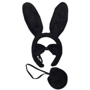 3 Piece Set Animal Costume Dress Up Party Bow Tie Tail Ears Book Week Cosplay V563-PRTYCOSTUME-RABBITBLK