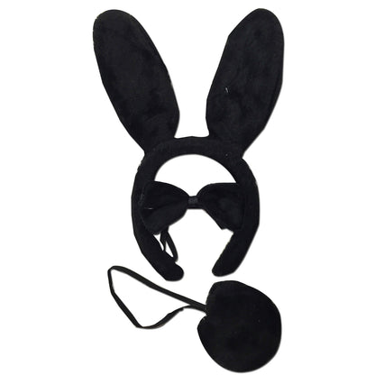 3 Piece Set Animal Costume Dress Up Party Bow Tie Tail Ears Book Week Cosplay V563-PRTYCOSTUME-RABBITBLK
