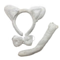 3 Piece Set Animal Costume Dress Up Party Bow Tie Tail Ears Book Week Cosplay V563-PRTYCOSTUME-WHTCAT