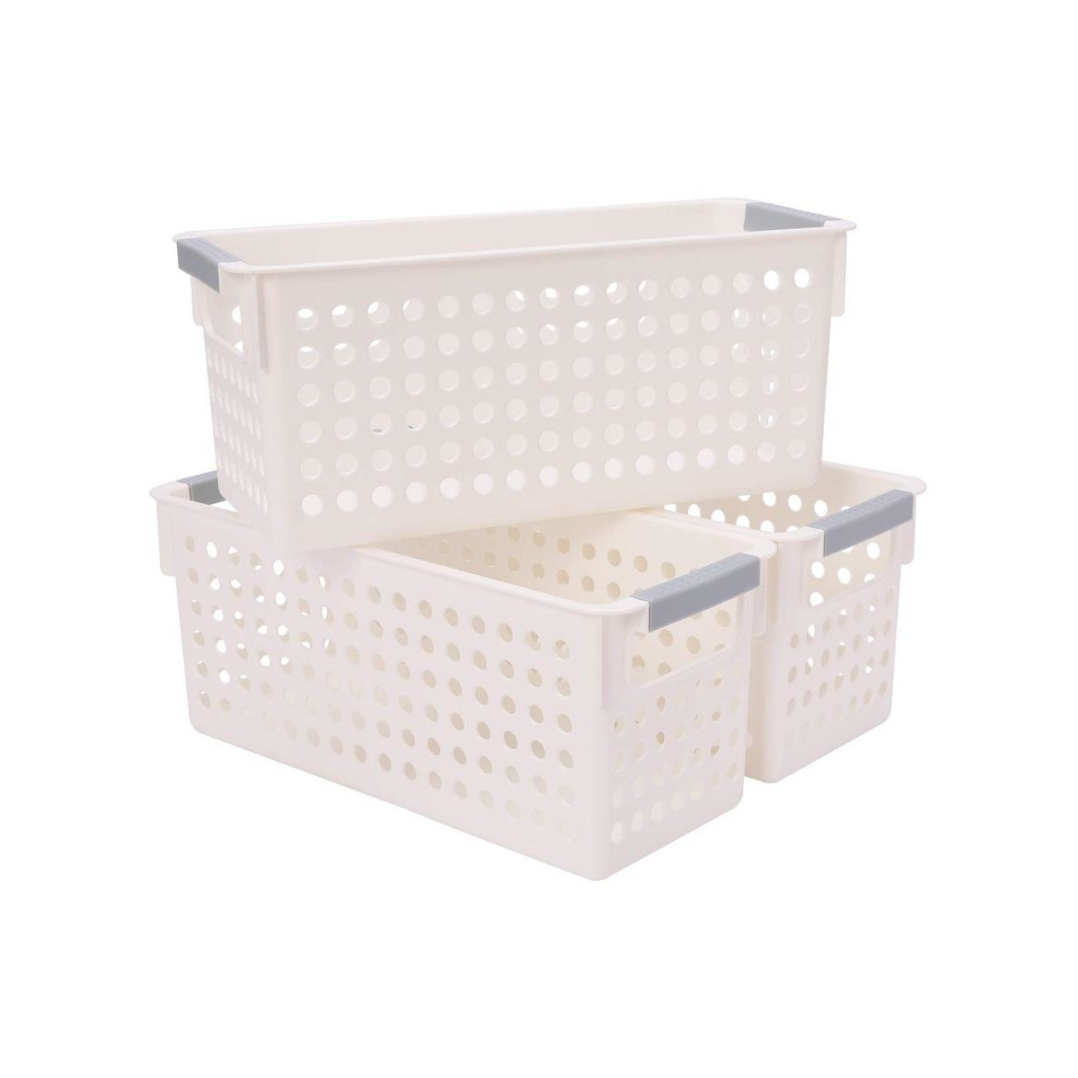 36x Premium Plastic Storage Basket Bulk w/ Grip Handles 29*13.5*12.5cm V563-PS2913-1BOX