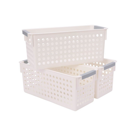 36x Premium Plastic Storage Basket Bulk w/ Grip Handles 29*13.5*12.5cm V563-PS2913-1BOX
