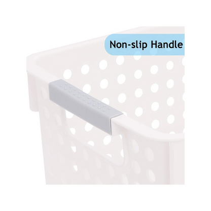 36x Premium Plastic Storage Basket Bulk w/ Grip Handles 29*13.5*12.5cm V563-PS2913-1BOX
