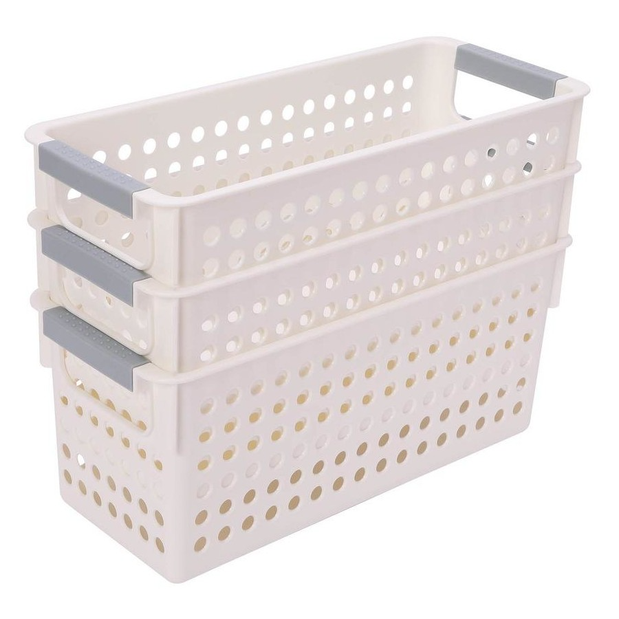 36x Premium Plastic Storage Basket Bulk w/ Grip Handles 29*13.5*12.5cm V563-PS2913-1BOX