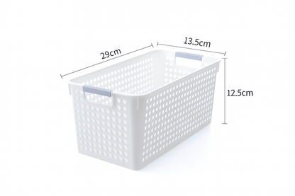 36x Premium Plastic Storage Basket Bulk w/ Grip Handles 29*13.5*12.5cm V563-PS2913-1BOX