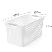 16x Premium Plastic Storage Baskets Bulk w/ Grip Handles 39.5*20.5*19.5cm V563-PS3920-1BOX