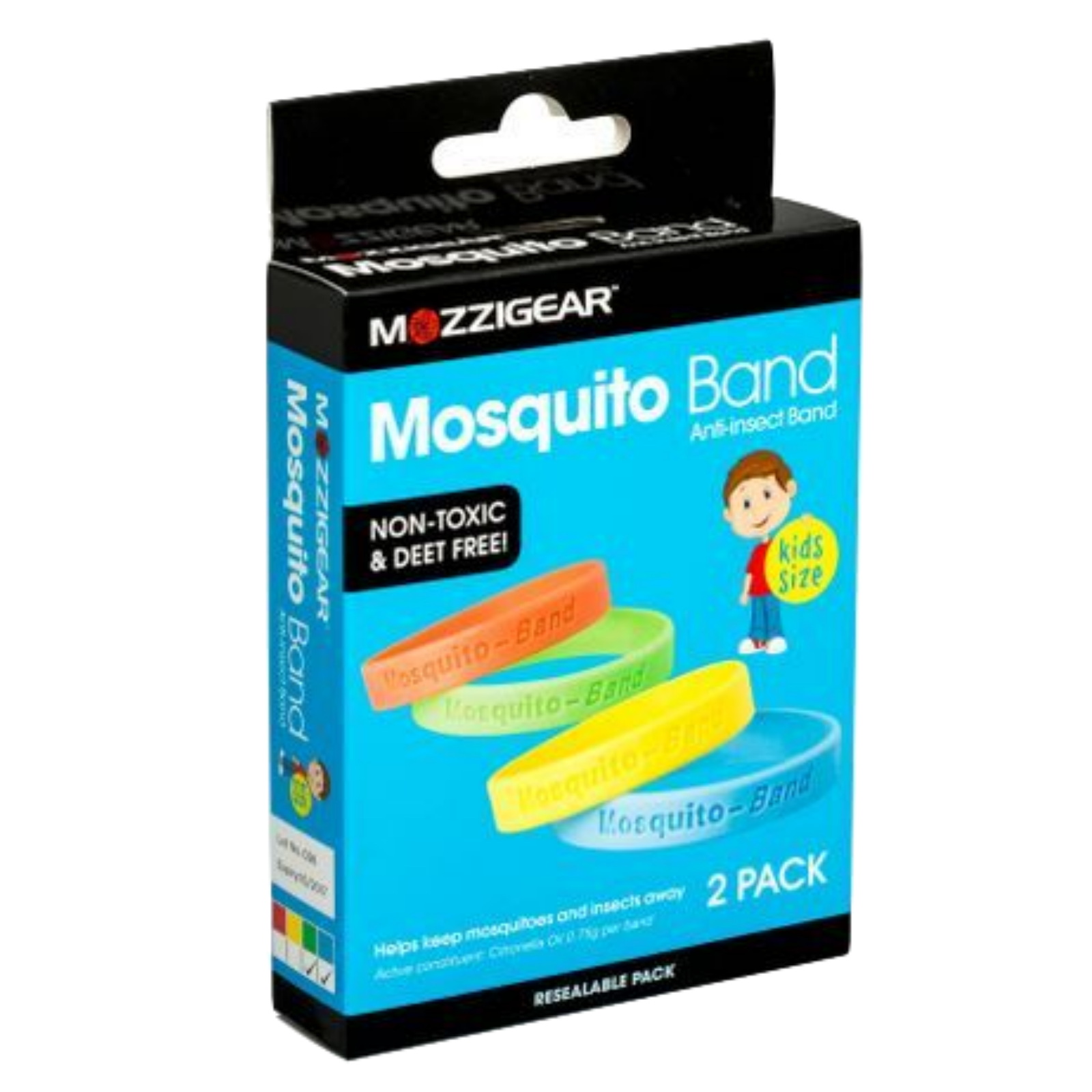 Mozzigear Mosquito Kids Wrist Band Repellent Camping Hiking Non-Toxic Childrens 2pk V563-R1035