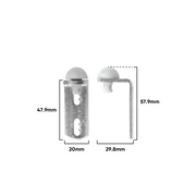 Rolltrak Stop for Sliding Doors Metal w/ Rubber Stop R1760 (1 Pack of 2) V563-R1760