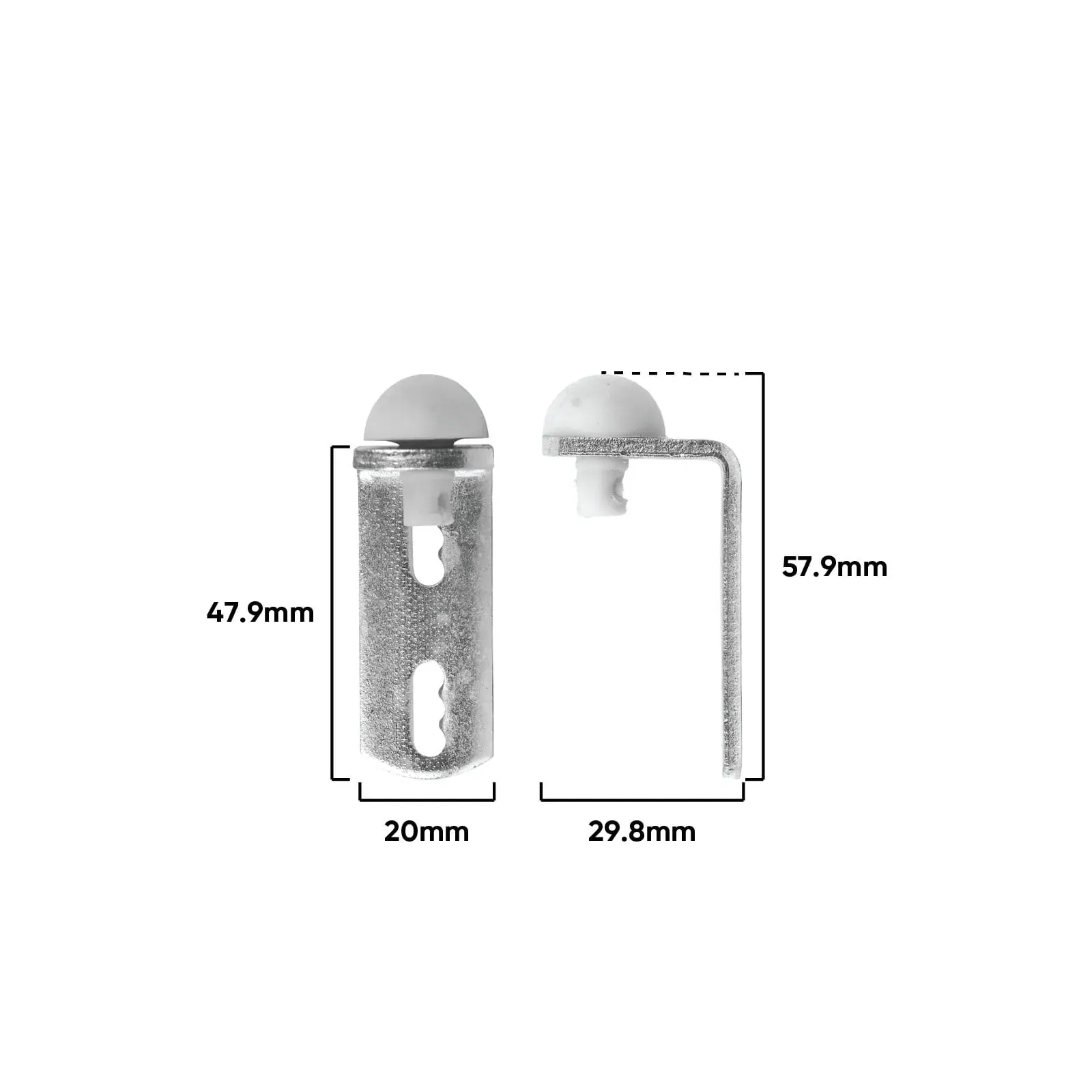 Rolltrak Stop for Sliding Doors Metal w/ Rubber Stop R1760 (1 Pack of 2) V563-R1760
