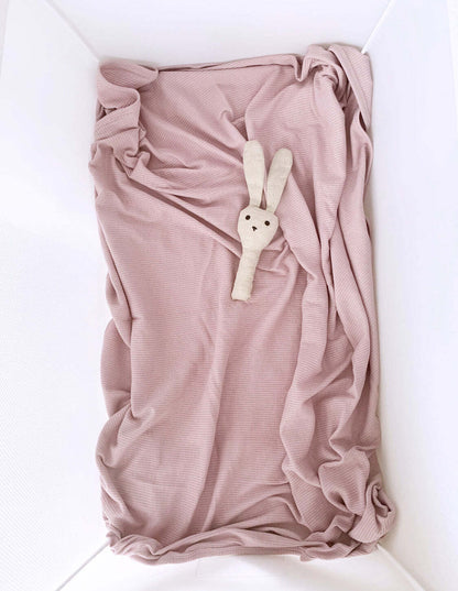 Ponchik Babies + Kids - Ribbed Swaddle Jersey Wrap - Love V563-RIBBEDWRAP-LOVE