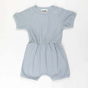 Ponchik Babies + Kids - Ribbed Cotton Romper - Capri Blue - 0-3 months V563-RIBROMPER-CAPBLUE-0_3