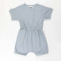 Ponchik Babies + Kids - Ribbed Cotton Romper - Capri Blue - 0-3 months V563-RIBROMPER-CAPBLUE-0_3