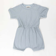 Ponchik Babies + Kids - Ribbed Cotton Romper - Capri Blue - 0-3 months V563-RIBROMPER-CAPBLUE-0_3