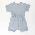 Ponchik Babies + Kids - Ribbed Cotton Romper - Capri Blue - 3-6 months V563-RIBROMPER-CAPBLUE-3_6