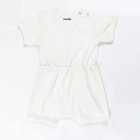 Ponchik Babies + Kids - Ribbed Cotton Romper - Daisy - 12-18 months V563-RIBROMPER-DAISY-12_18