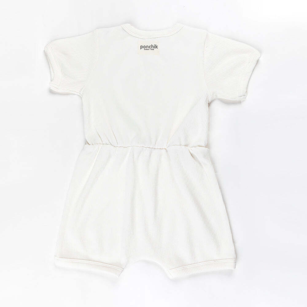 Ponchik Babies + Kids - Ribbed Cotton Romper - Daisy - 3-6 months V563-RIBROMPER-DAISY-3_6