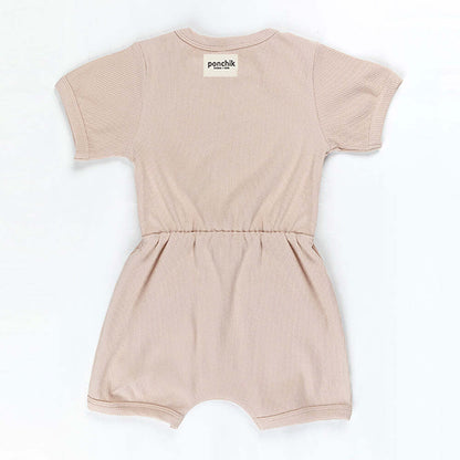 Ponchik Babies + Kids - Ribbed Cotton Romper - Sugar Cookie - 3-6 months V563-RIBROMPER-SCOOKIE-3_6