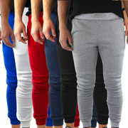 3x Mens Fleece Skinny Track Pants Jogger Gym Casual Sweat Warm - Assorted Colours - M V563-RIFLESSI-ASST-3PCS-M