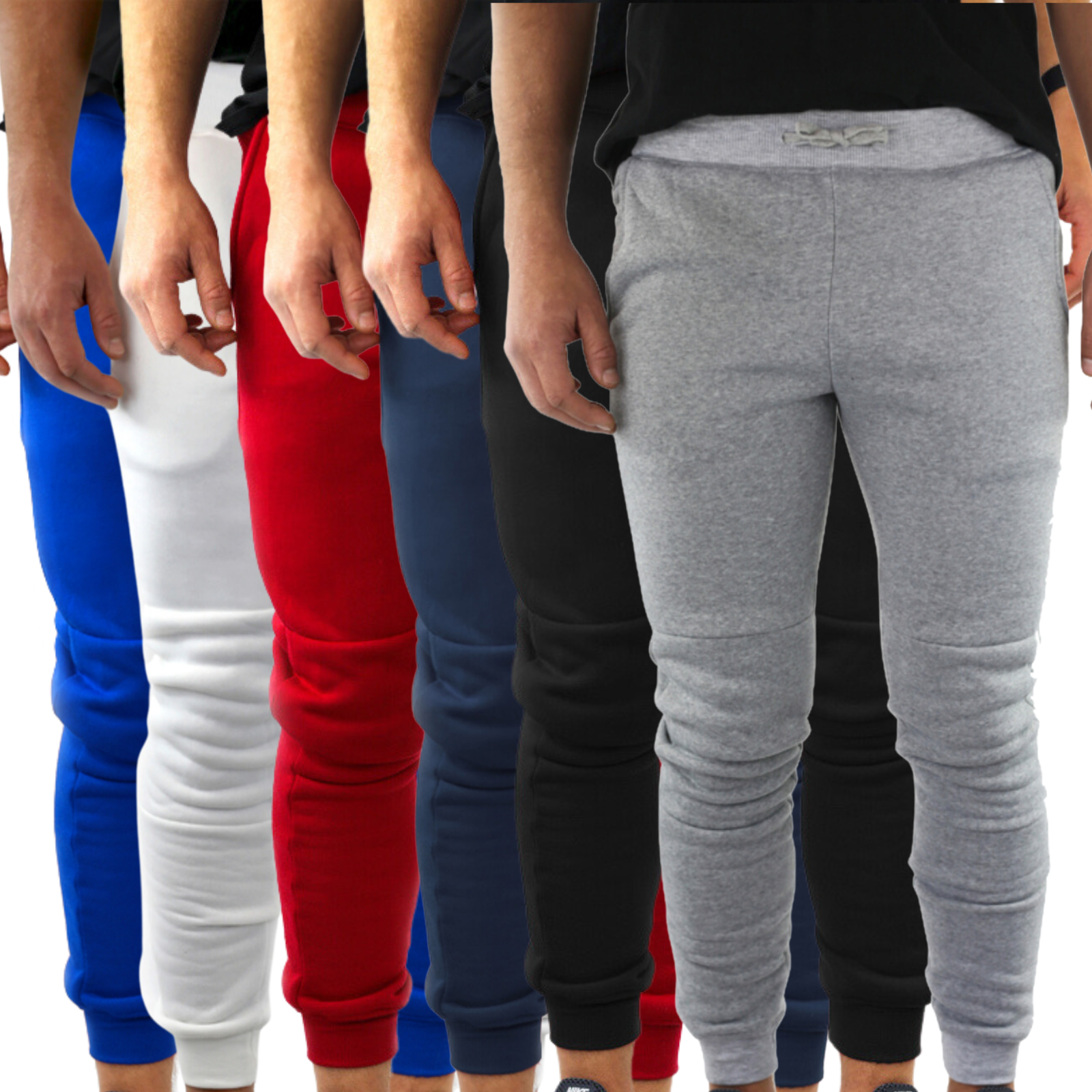 3x Mens Fleece Skinny Track Pants Jogger Gym Casual Sweat Warm - Assorted Colours - S V563-RIFLESSI-ASST-3PCS-S
