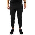 Mens Skinny Track Pants Joggers Trousers Gym Casual Sweat Cuffed Slim Trackies Fleece - Black - 3XL