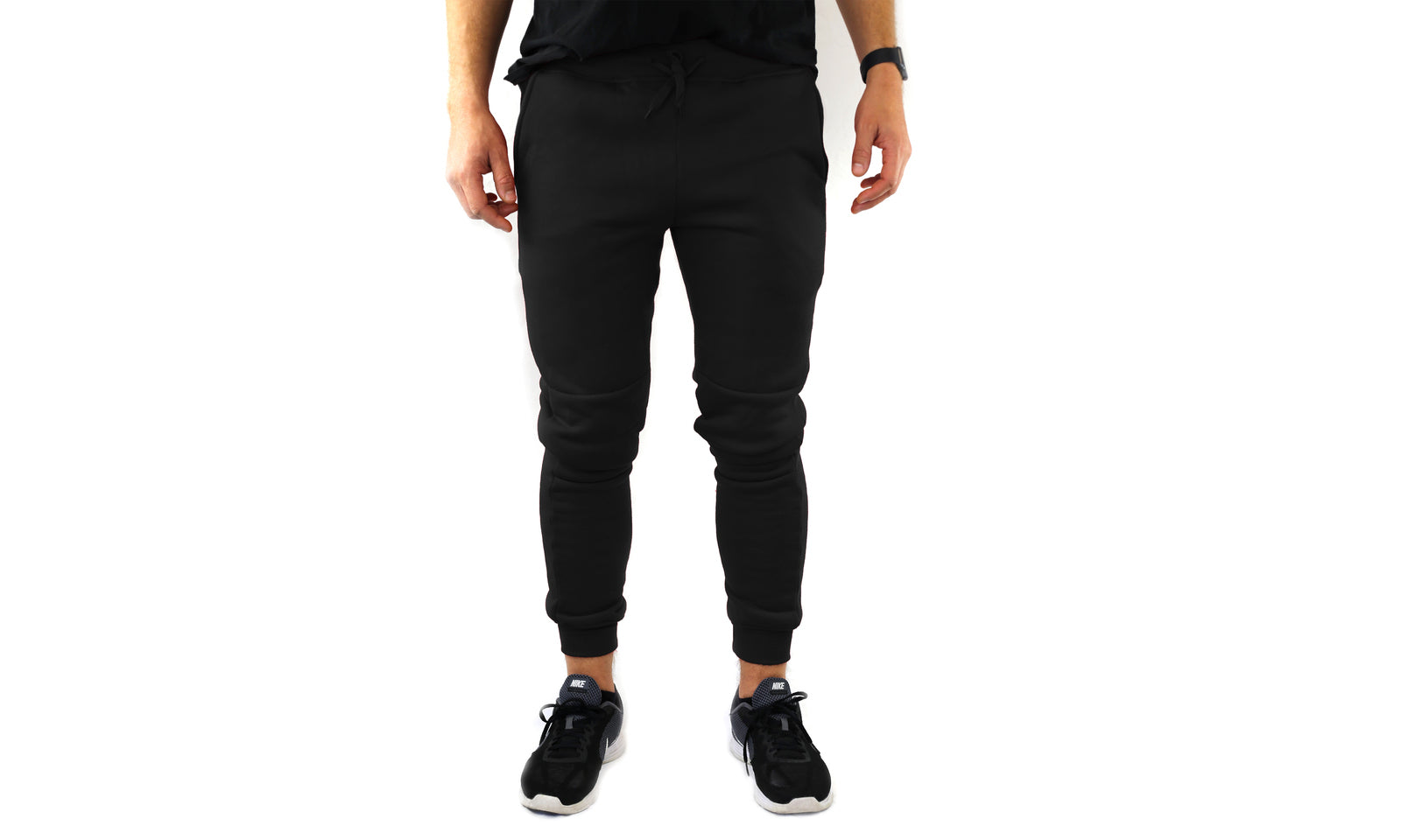 Mens Skinny Track Pants Joggers Trousers Gym Casual Sweat Cuffed Slim Trackies Fleece - Black - 3XL V563-RIFLESSI-BLACK-3XL