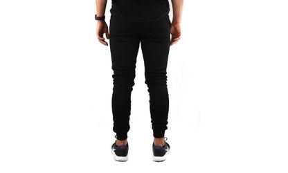 Mens Skinny Track Pants Joggers Trousers Gym Casual Sweat Cuffed Slim Trackies Fleece - Black - 3XL V563-RIFLESSI-BLACK-3XL