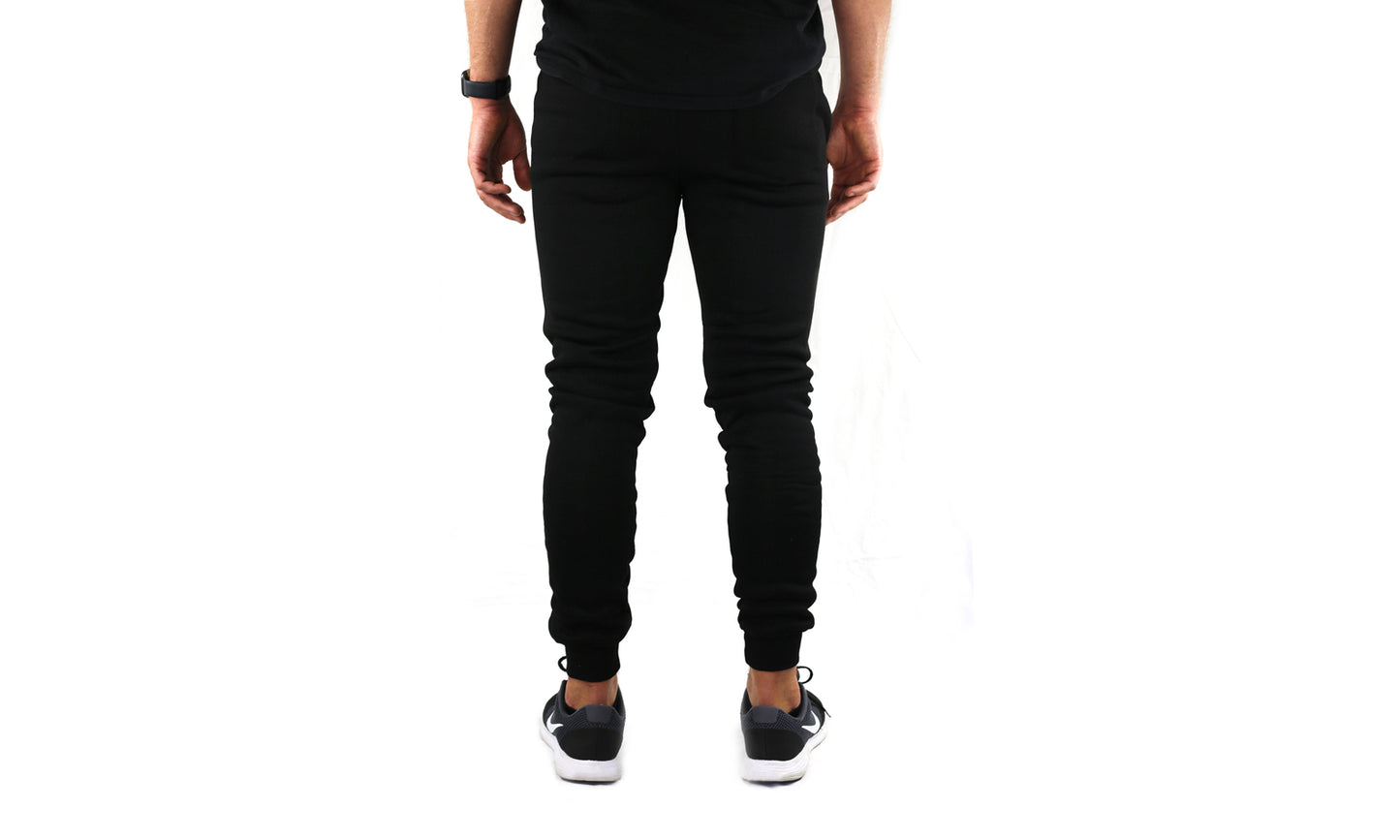 Mens Skinny Track Pants Joggers Trousers Gym Casual Sweat Cuffed Slim Trackies Fleece - Black - XL V563-RIFLESSI-BLACK-XL