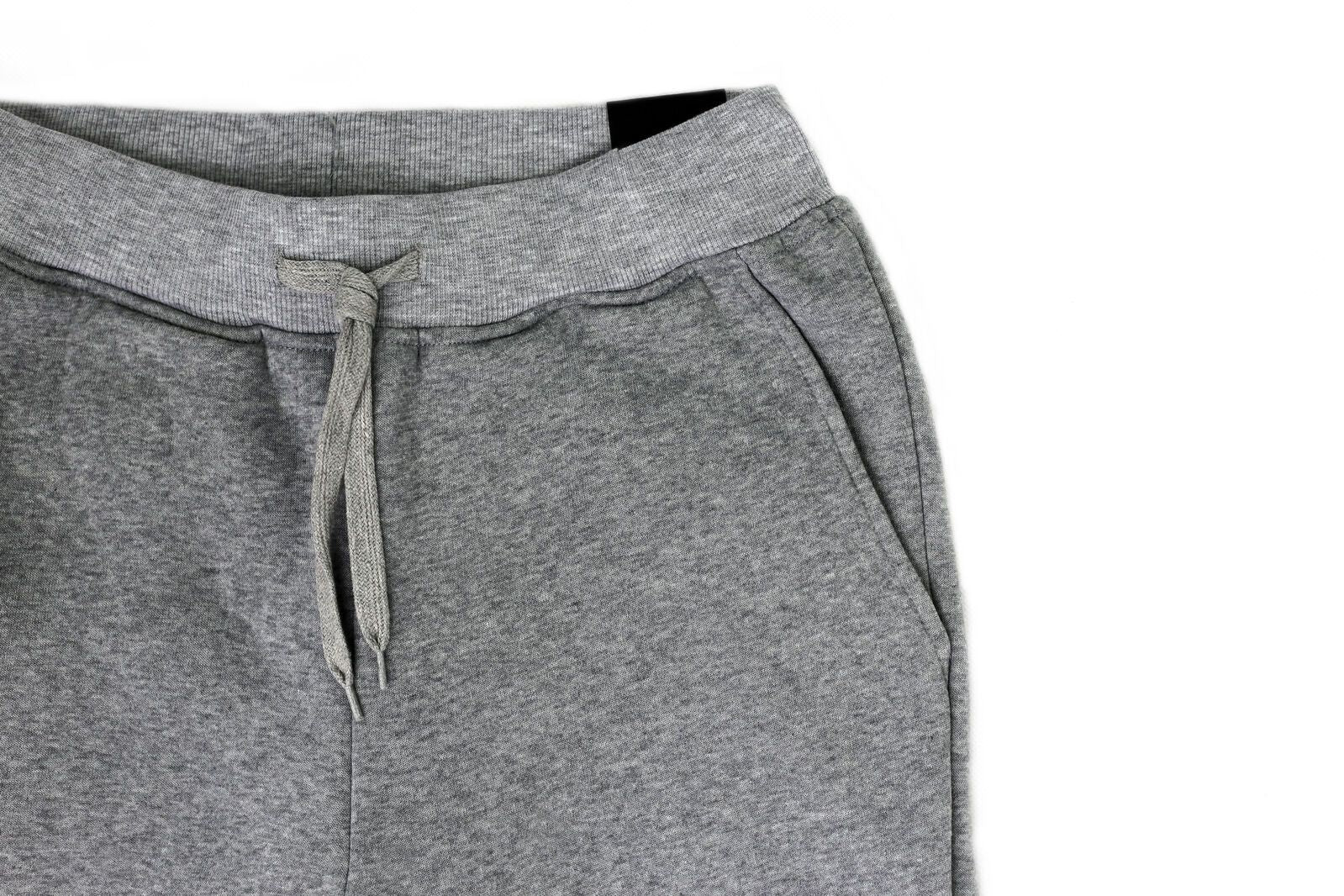 Mens Skinny Track Pants Joggers Trousers Gym Casual Sweat Cuffed Slim Trackies Fleece - Heather Grey - 3XL