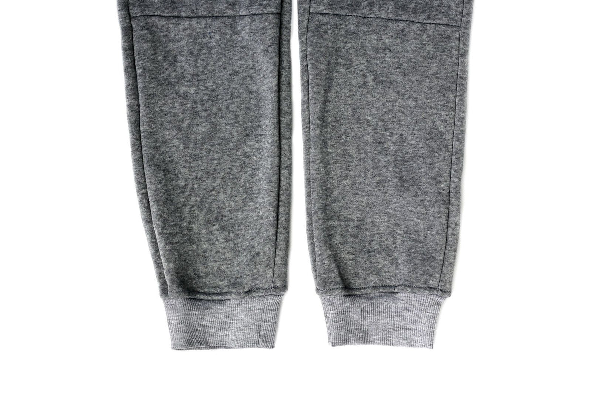 Mens Skinny Track Pants Joggers Trousers Gym Casual Sweat Cuffed Slim Trackies Fleece - Heather Grey - S