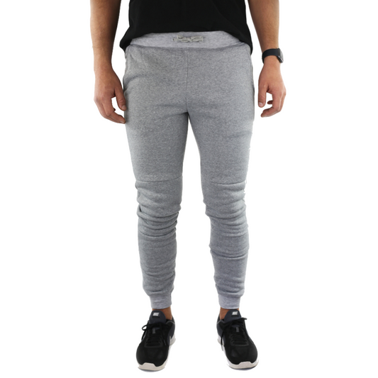 Mens Skinny Track Pants Joggers Trousers Gym Casual Sweat Cuffed Slim Trackies Fleece - Heather Grey - XL V563-RIFLESSI-HEATHERGREY-XL
