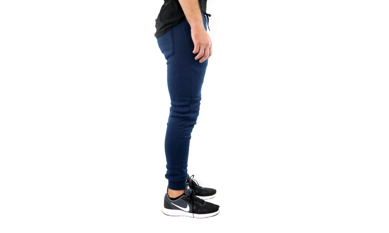 Mens Skinny Track Pants Joggers Trousers Gym Casual Sweat Cuffed Slim Trackies Fleece - Navy - L V563-RIFLESSI-NAVY-L