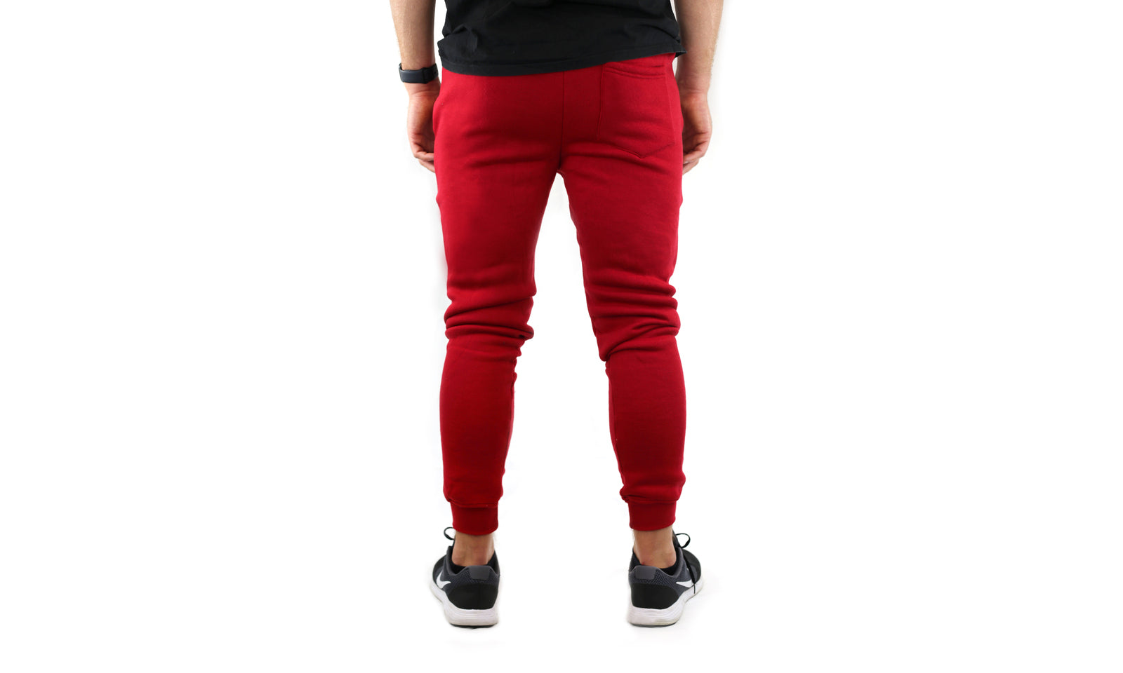 Mens Skinny Track Pants Joggers Trousers Gym Casual Sweat Cuffed Slim Trackies Fleece - Red - L V563-RIFLESSI-RED-L
