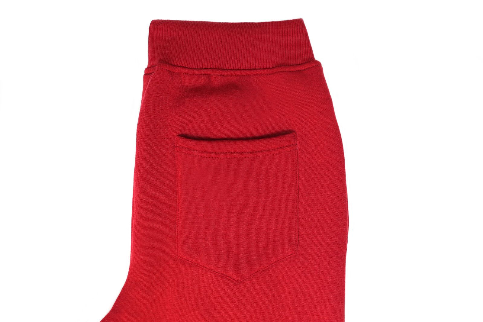 Mens Skinny Track Pants Joggers Trousers Gym Casual Sweat Cuffed Slim Trackies Fleece - Red - XL