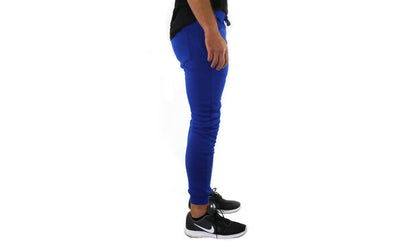 Mens Skinny Track Pants Joggers Trousers Gym Casual Sweat Cuffed Slim Trackies Fleece - Royal Blue - 3XL V563-RIFLESSI-ROYALBLUE-3XL