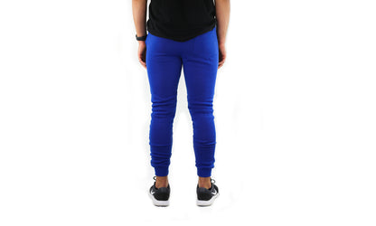 Mens Skinny Track Pants Joggers Trousers Gym Casual Sweat Cuffed Slim Trackies Fleece - Royal Blue - XXL V563-RIFLESSI-ROYALBLUE-XXL
