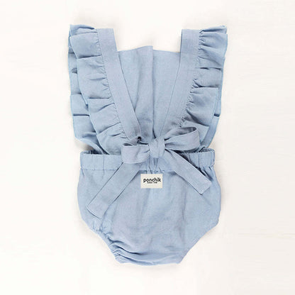 Ponchik Babies + Kids Ruffle Back Romper - Capri Blue - 3 years V563-RUFROMPER-CAPRIBLUE-3YO