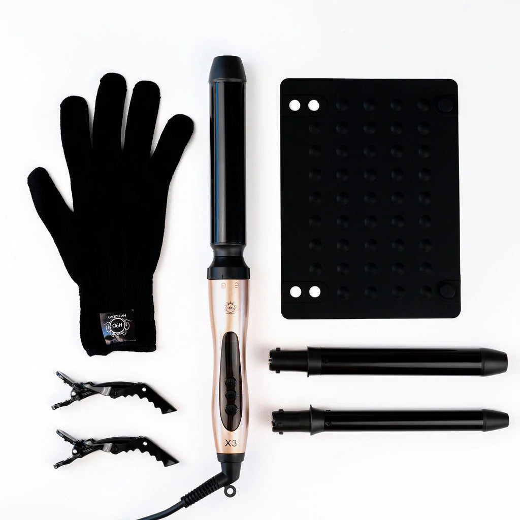 H2D X3 Professional Curling Wand Ceramic Curler Roller - Rose Gold V563-RX3