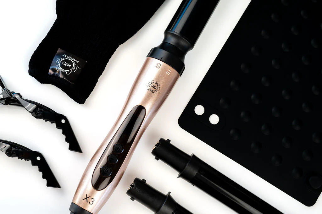 H2D X3 Professional Curling Wand Ceramic Curler Roller - Rose Gold V563-RX3